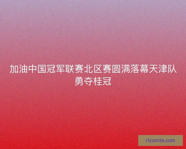 加油中国冠军联赛北区赛圆满落幕天津队勇夺桂冠