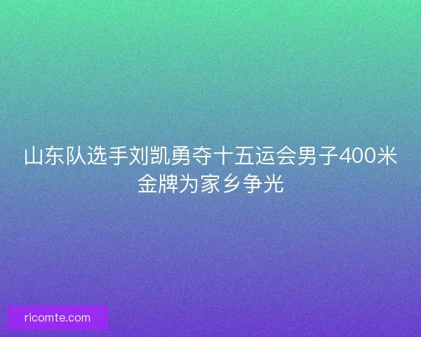 山东队选手刘凯勇夺十五运会男子400米金牌为家乡争光