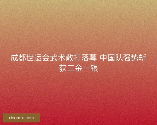 成都世运会武术散打落幕 中国队强势斩获三金一银 成都世运会武术散打落幕 中国队强势斩获三金一银